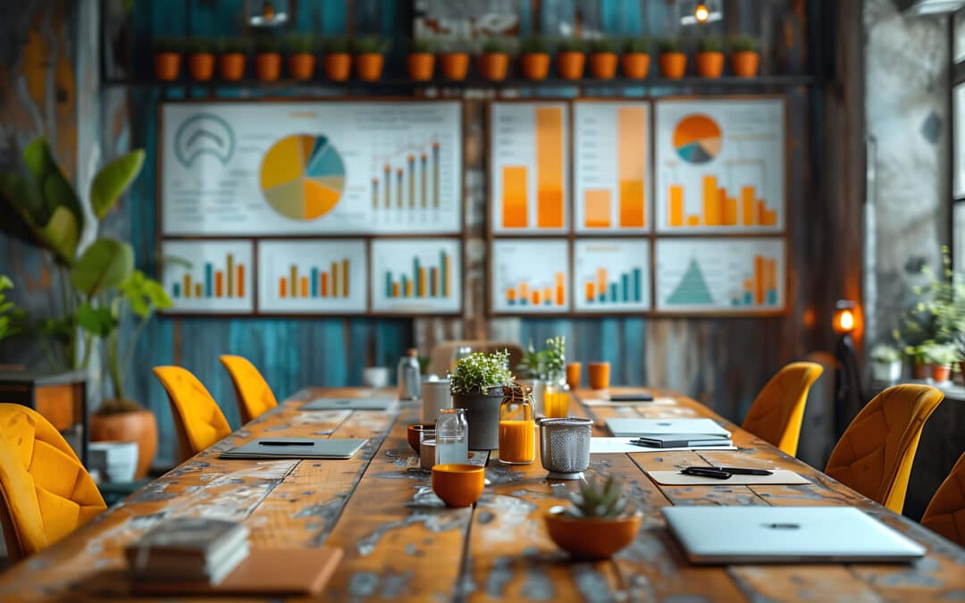 Business leaders discussing strategies growth innovation and competitive advantage through data visualization and visual storytelling - PBT Group AdobeStock 866868055, PBT Group